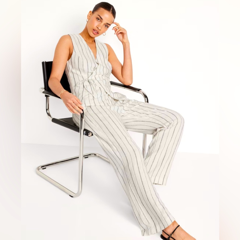 NWT Linen Striped Pants
